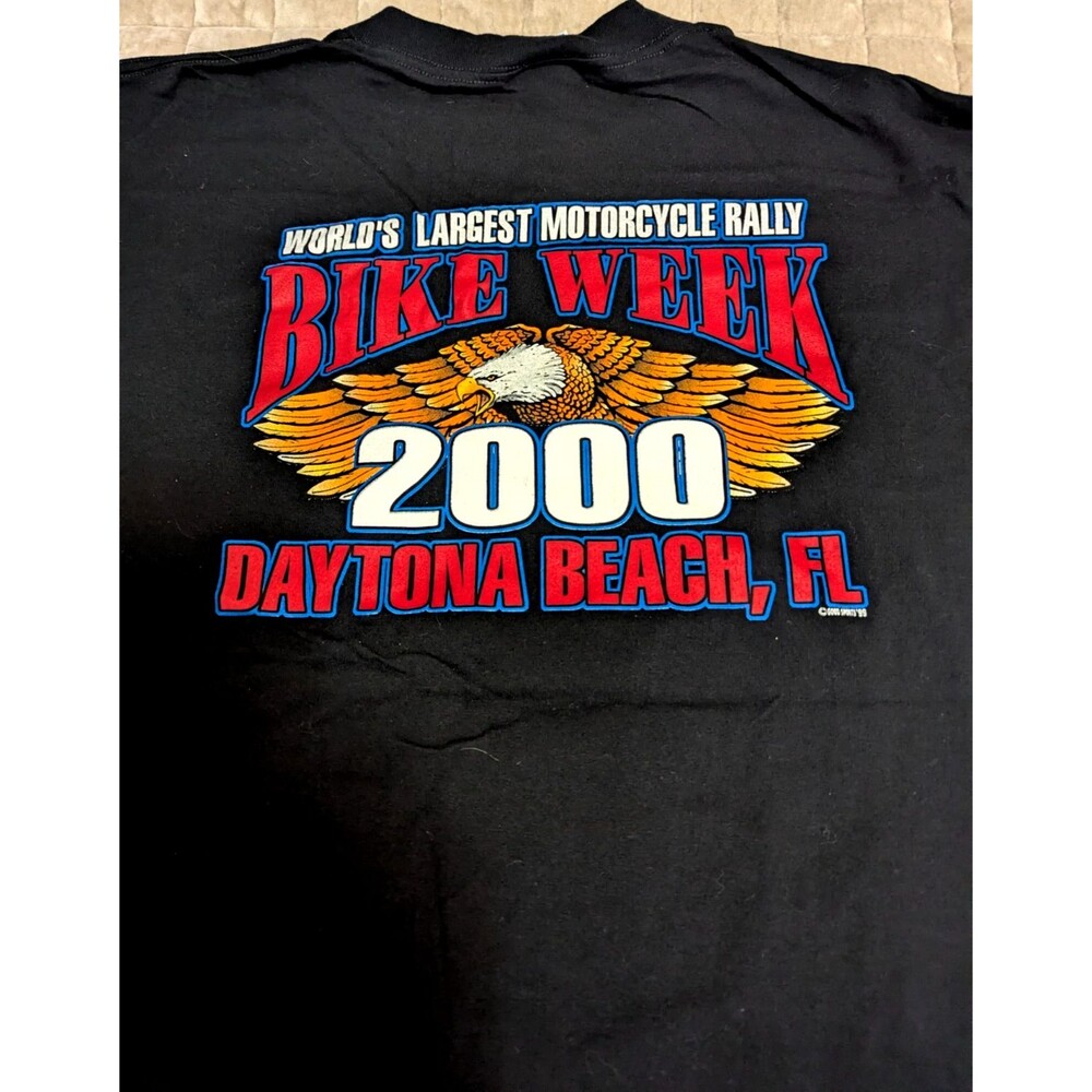 Vintage 2000 Daytona Beach Spring Eagle Biker Rally Tee Shirt Men's XXL - Picture 2 of 6